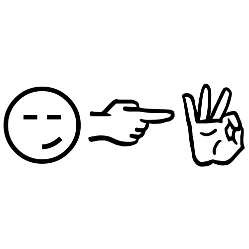 😏👉👌 Emoji Domain black and white Symbola rendering
